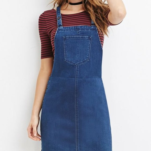 Forever 21 | Dresses | Forever2 Womens Denim Denim Overall Dress